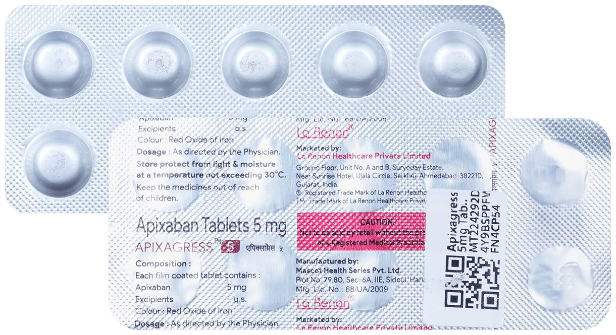apixagress 5mg tablet thumbnail 3